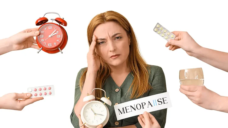 Die Symptome der Menopause werden bildlich dargestellt