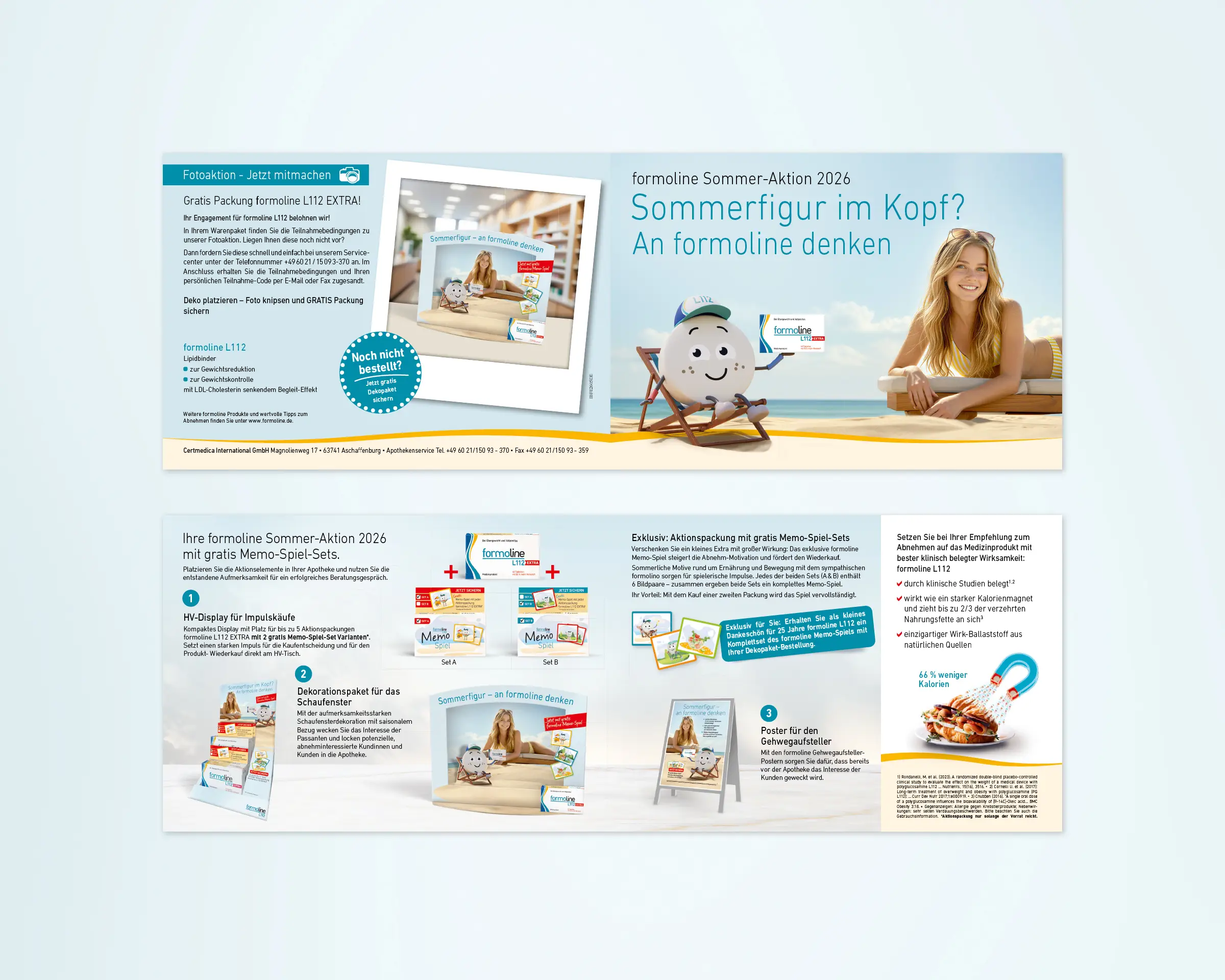 formoline L112 Aktionsbooklet mit Sommeraktion und POS Marketingmaterialien
