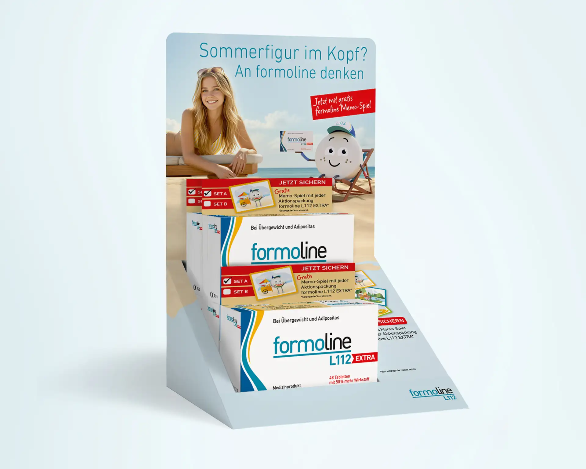 formoline L112 HV-Display mit Sommeraktion und Memo-Spiel Promotion