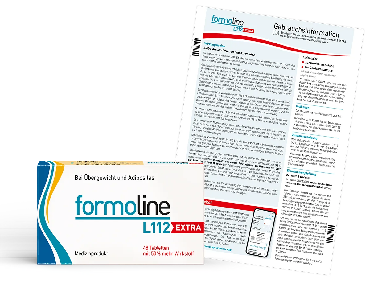 formoline L112 EXTRA Packung mit sichtbarer Gebrauchsinformation.