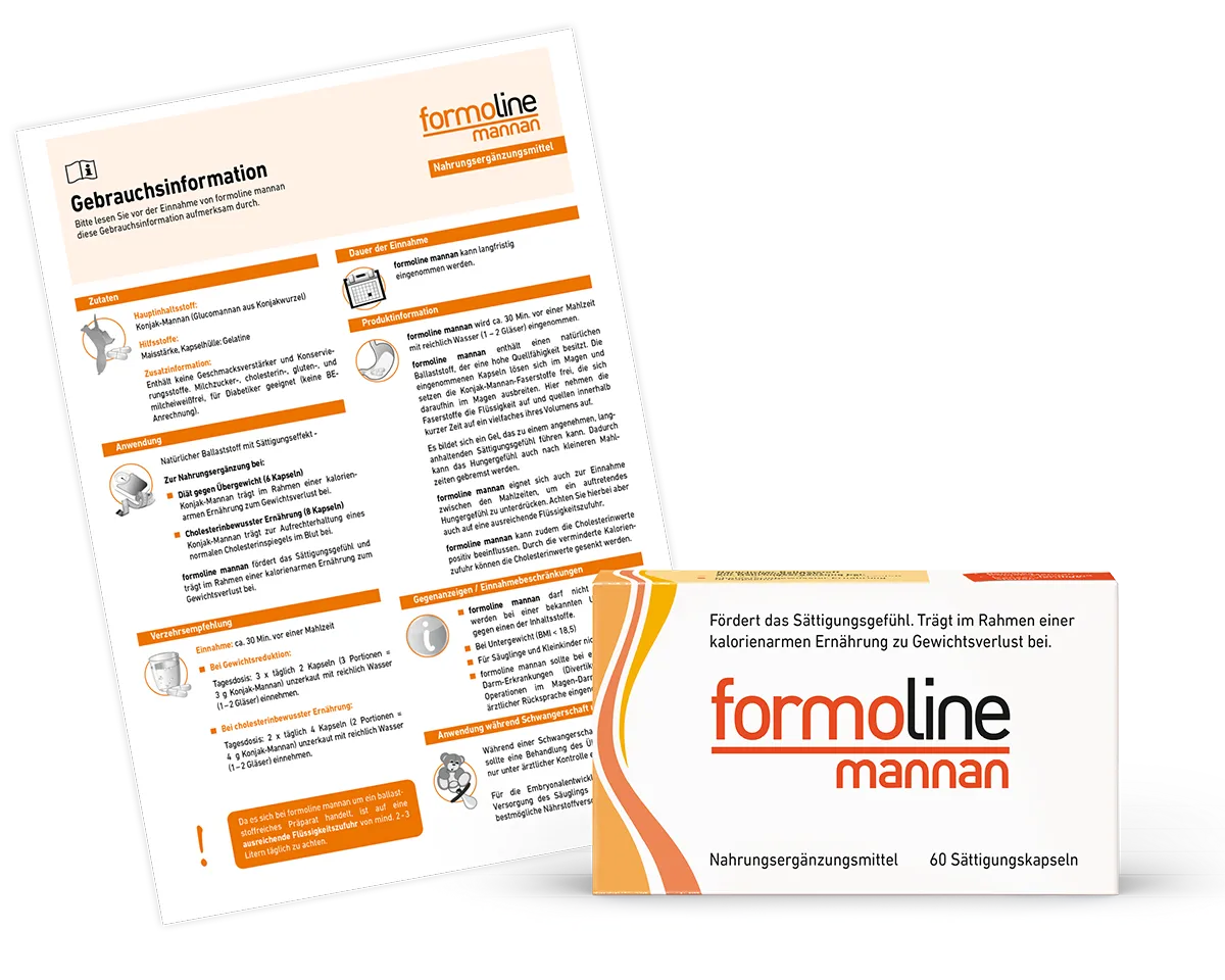 formoline mannan Packung mit Gebrauchsinformation.