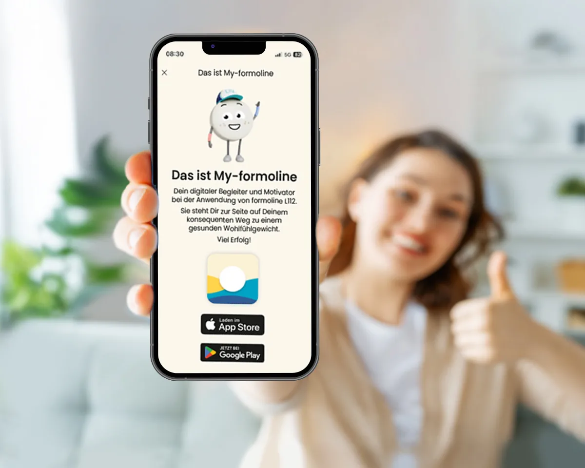 my-formoline App zum Abnehmen  auf dem Smartphone